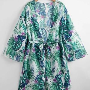 Monstera tropical cover up